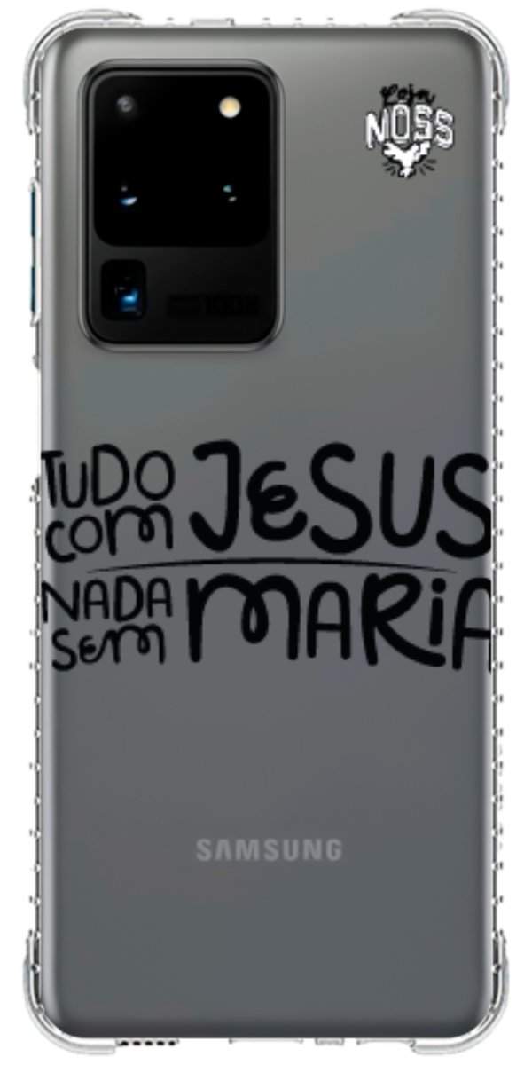Capinha para Celular Tudo com Jesus Nada sem Maria