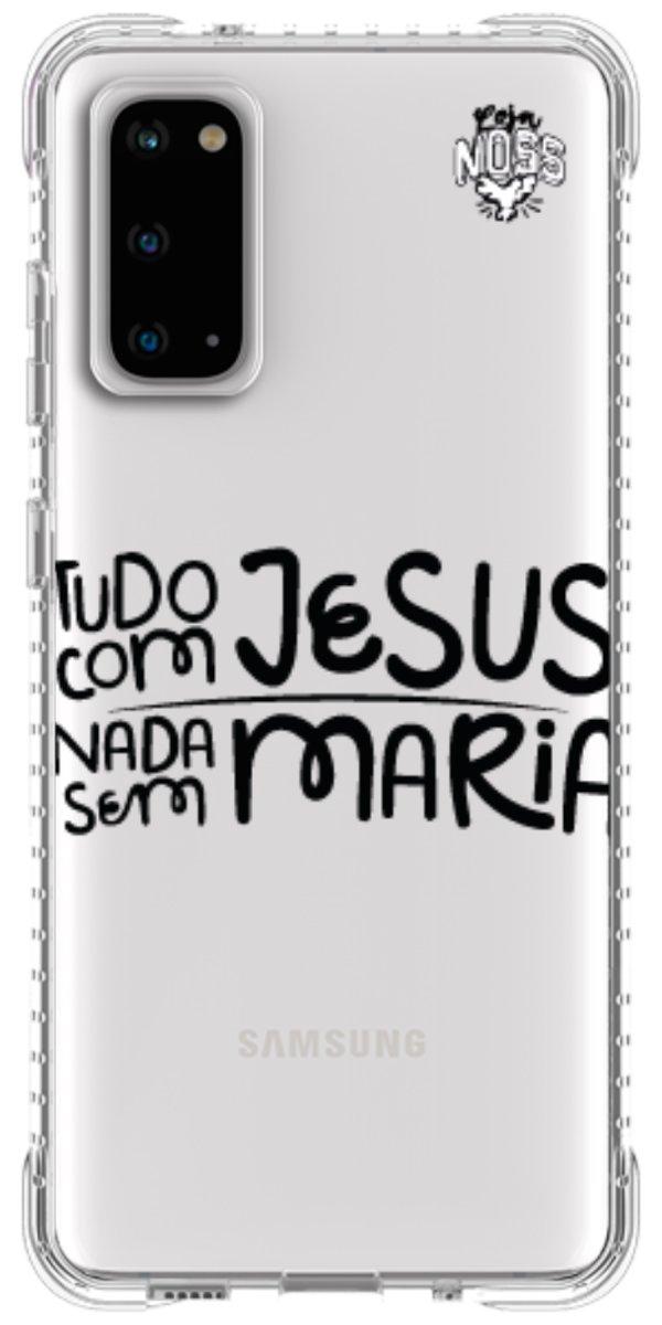 Capinha para Celular Tudo com Jesus Nada sem Maria