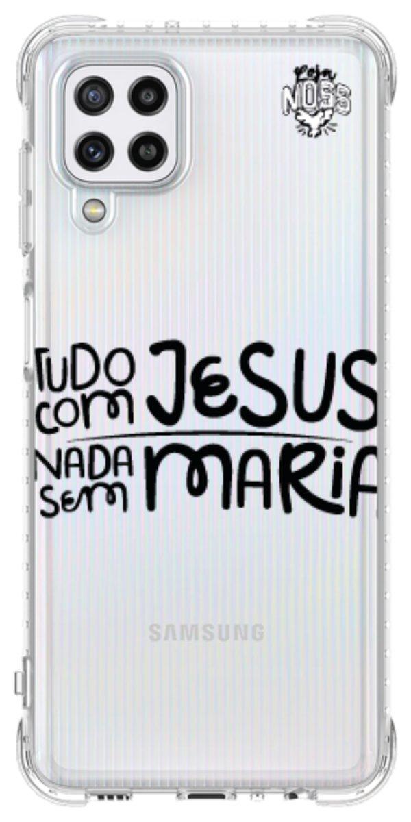 Capinha para Celular Tudo com Jesus Nada sem Maria