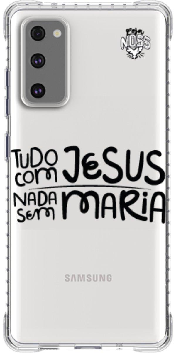 Capinha para Celular Tudo com Jesus Nada sem Maria