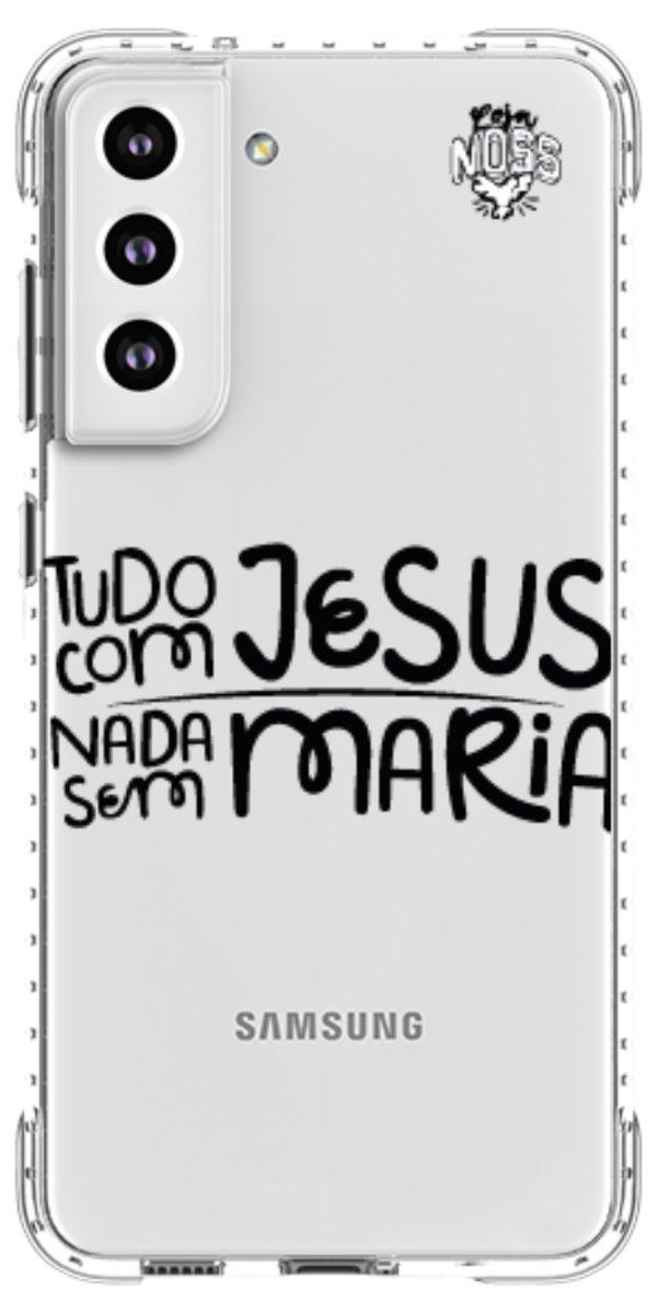 Capinha para Celular Tudo com Jesus Nada sem Maria