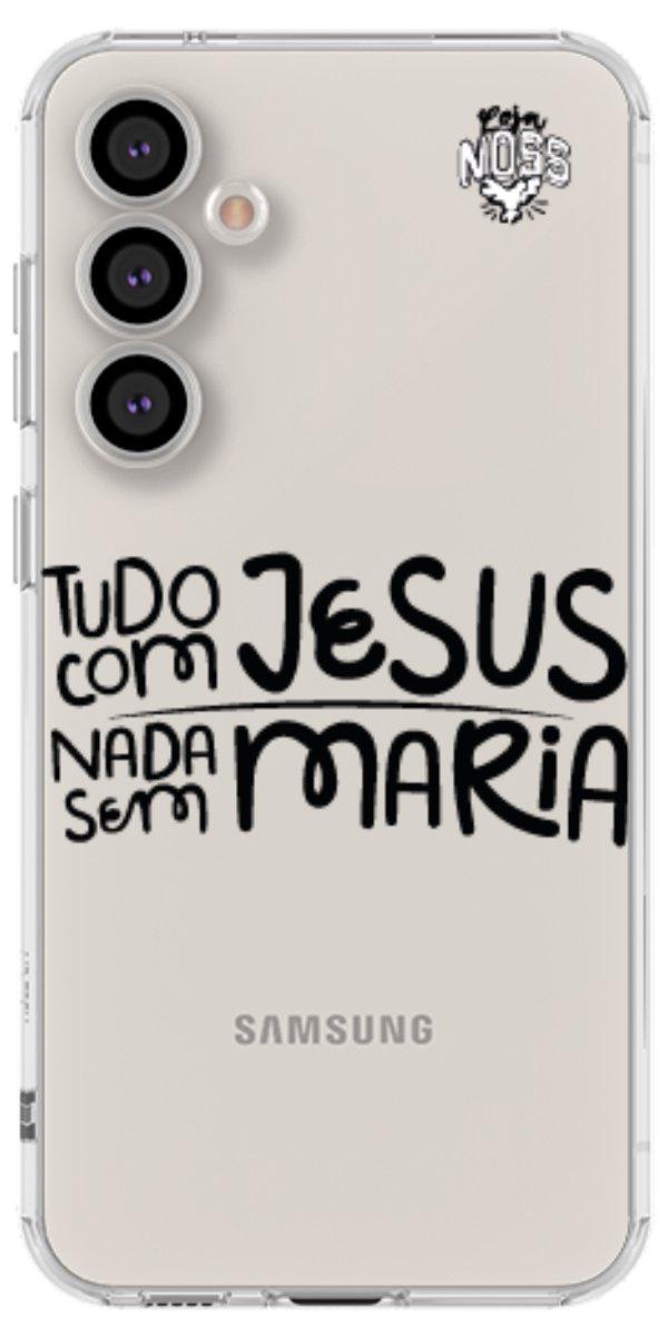Capinha para Celular Tudo com Jesus Nada sem Maria