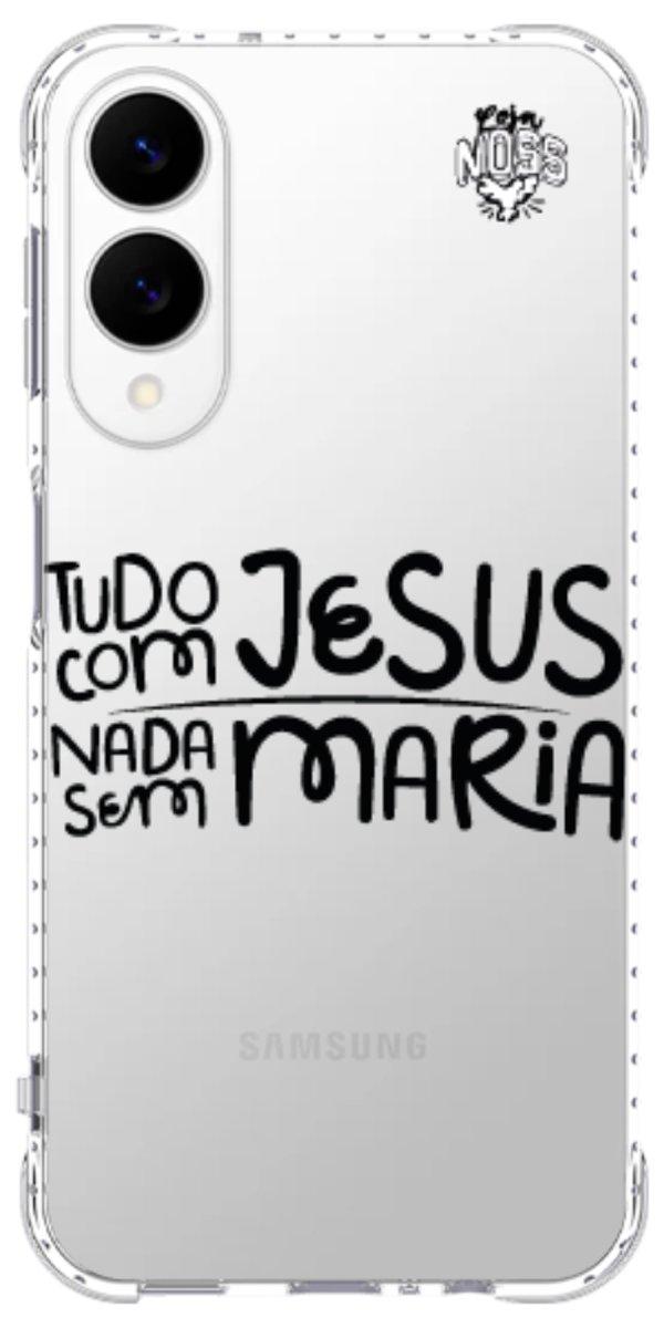 Capinha para Celular Tudo com Jesus Nada sem Maria