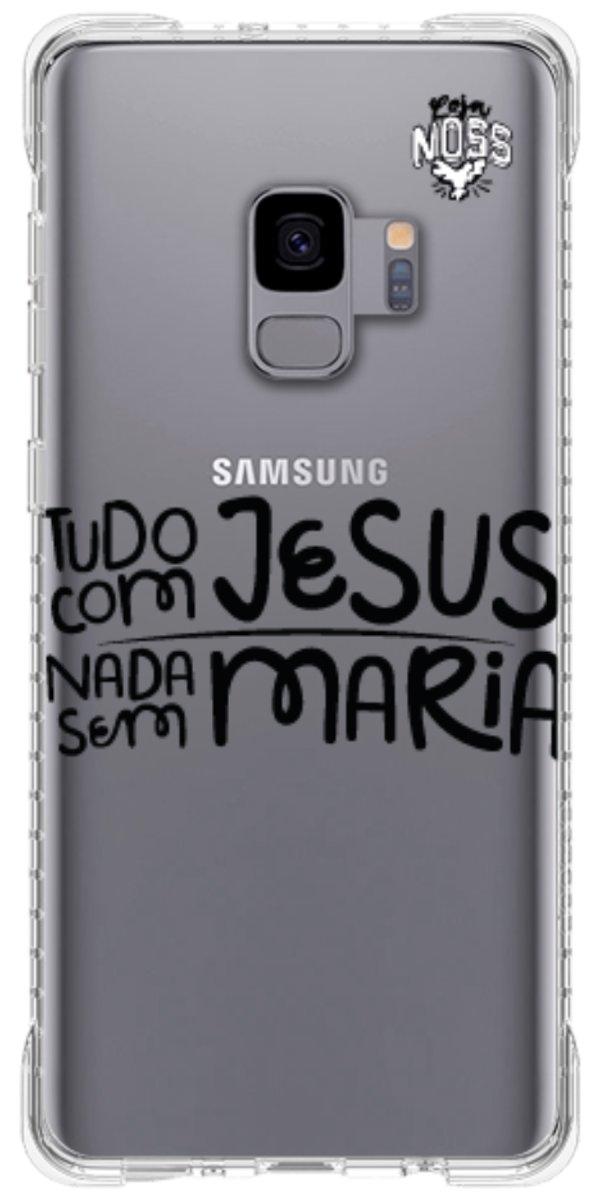 Capinha para Celular Tudo com Jesus Nada sem Maria