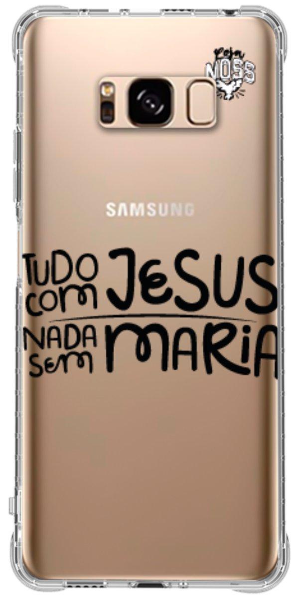 Capinha para Celular Tudo com Jesus Nada sem Maria