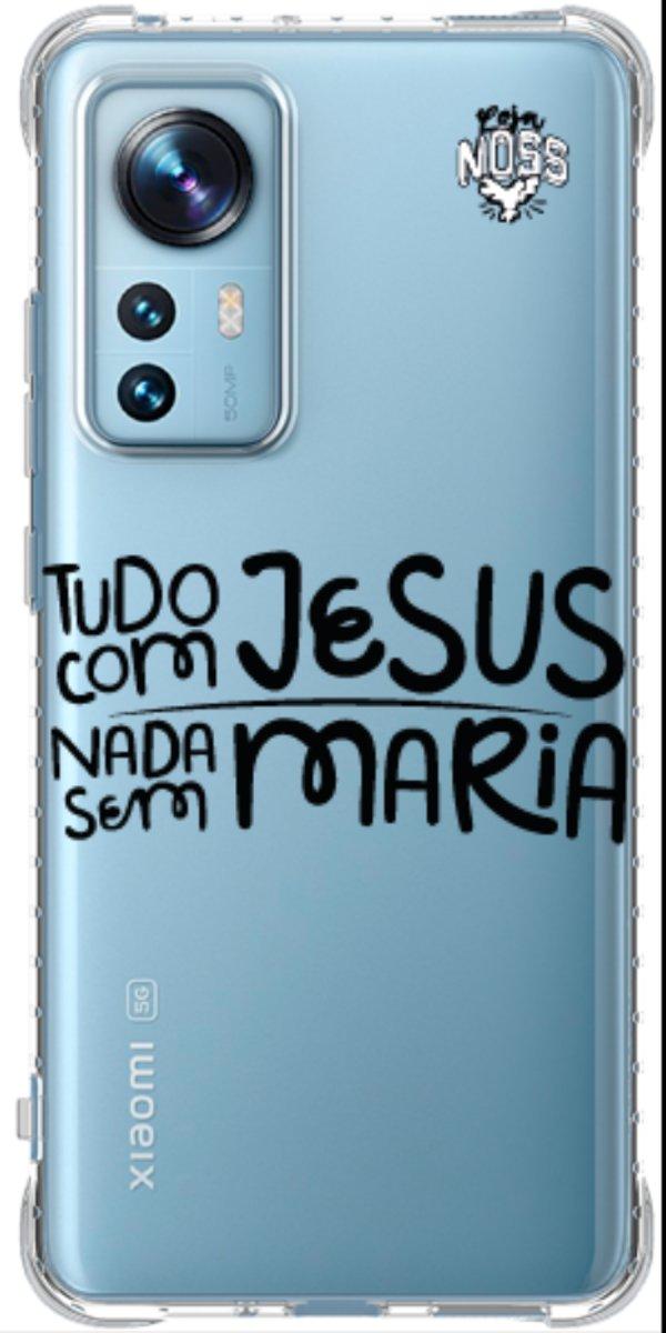 Capinha para Celular Tudo com Jesus Nada sem Maria