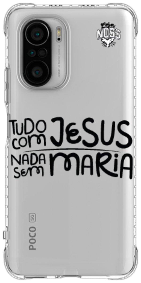 Capinha para Celular Tudo com Jesus Nada sem Maria