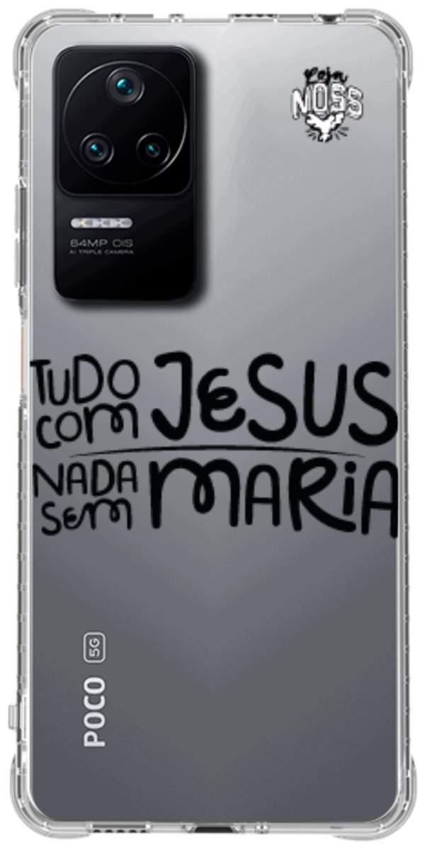 Capinha para Celular Tudo com Jesus Nada sem Maria