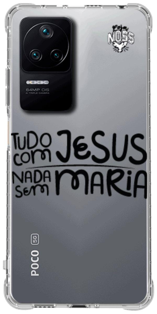 Capinha para Celular Tudo com Jesus Nada sem Maria