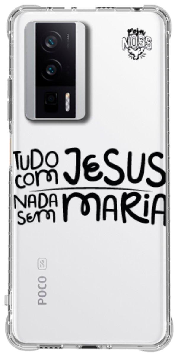 Capinha para Celular Tudo com Jesus Nada sem Maria