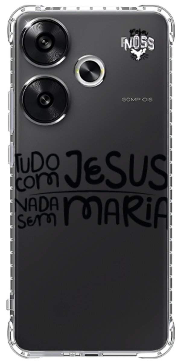 Capinha para Celular Tudo com Jesus Nada sem Maria