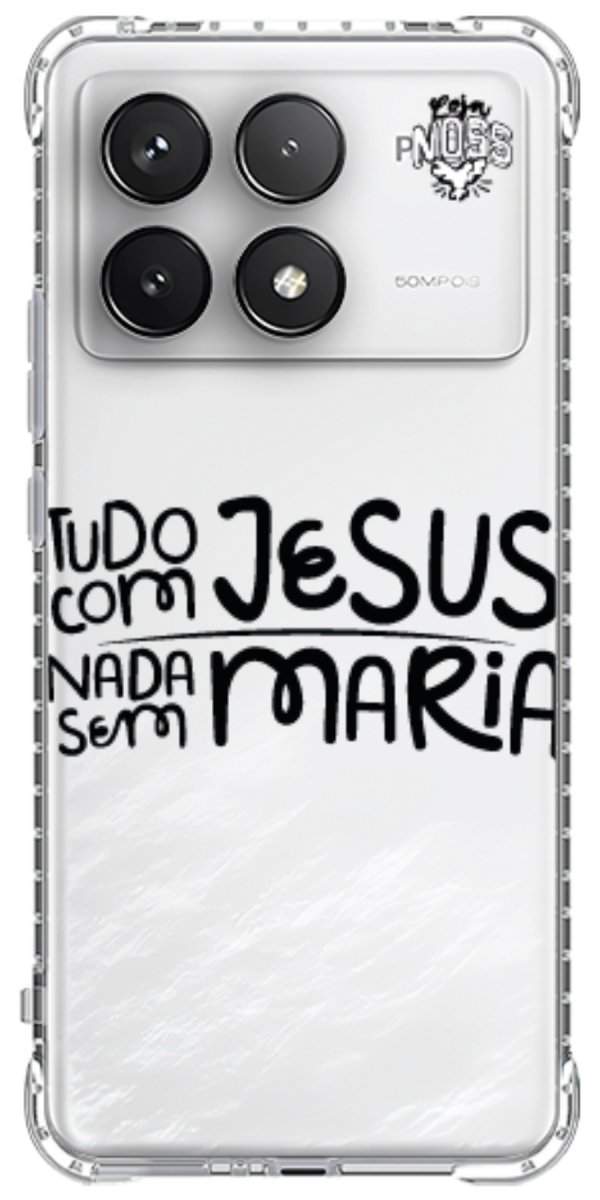 Capinha para Celular Tudo com Jesus Nada sem Maria