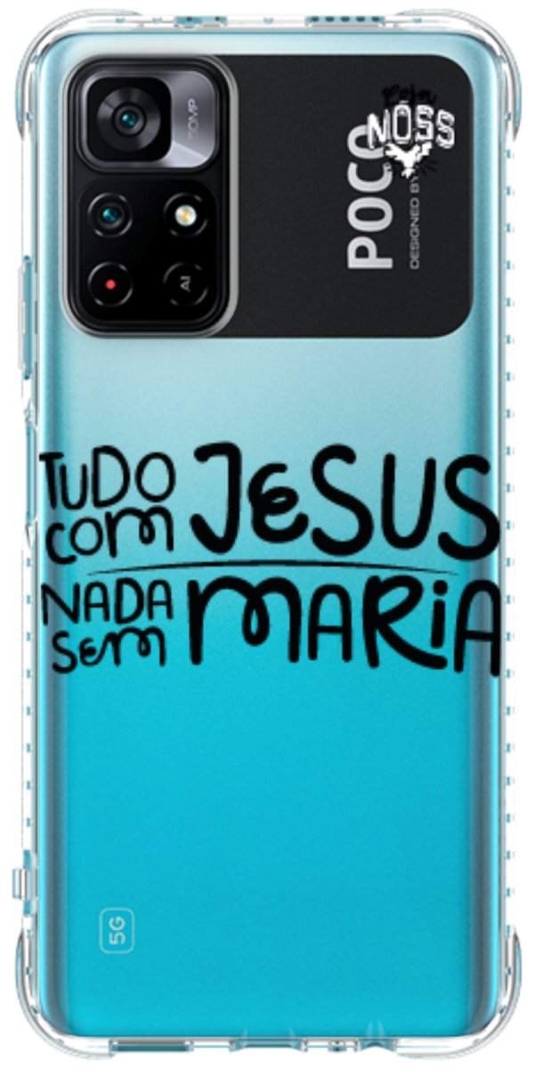 Capinha para Celular Tudo com Jesus Nada sem Maria