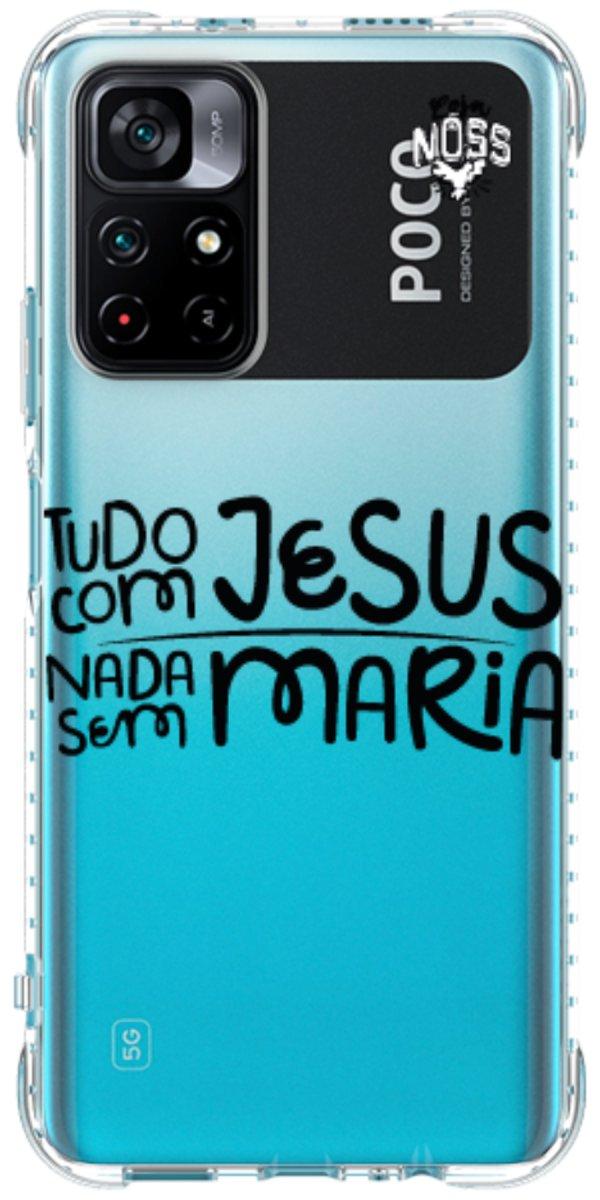 Capinha para Celular Tudo com Jesus Nada sem Maria