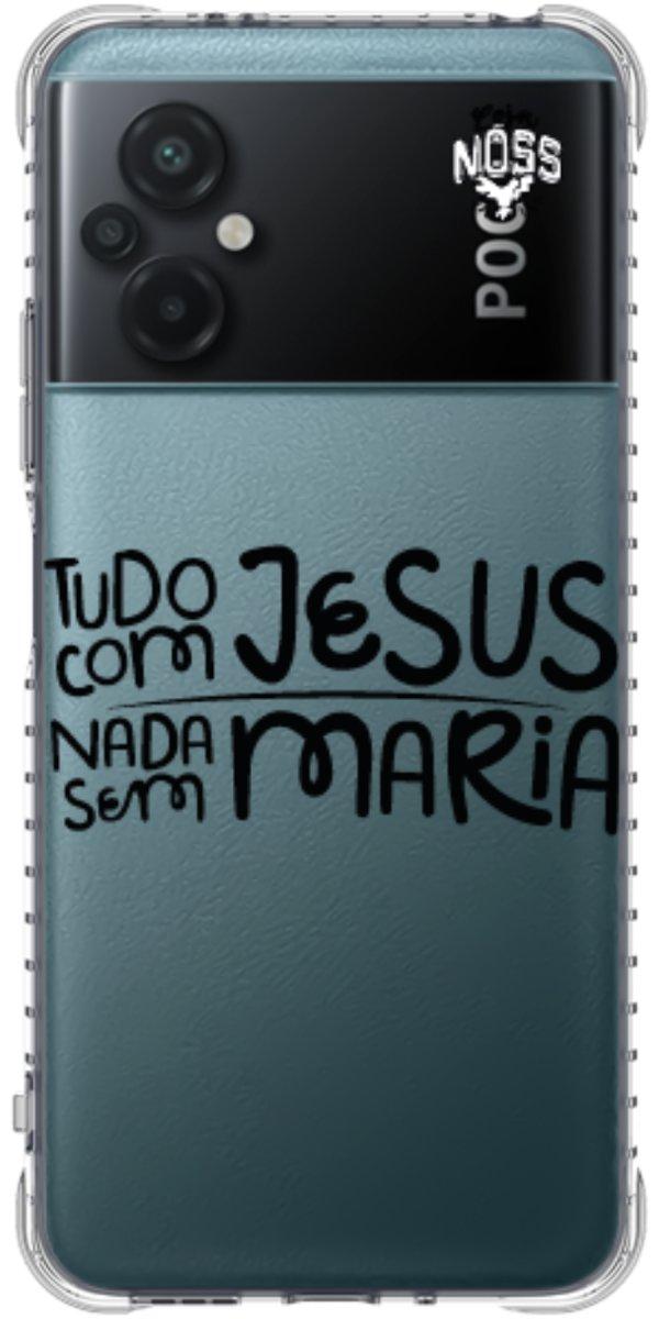 Capinha para Celular Tudo com Jesus Nada sem Maria