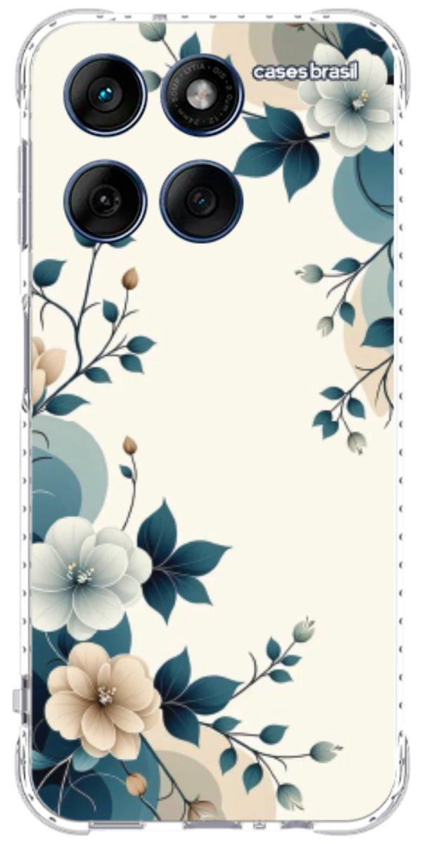 Capinha para Celular Floral Azul