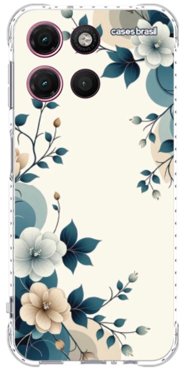 Capinha para Celular Floral Azul