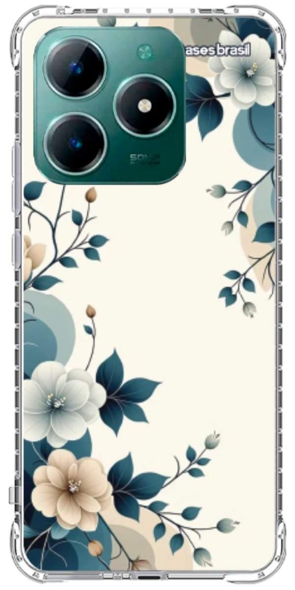 Capinha para Celular Floral Azul