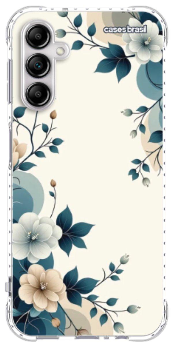 Capinha para Celular Floral Azul