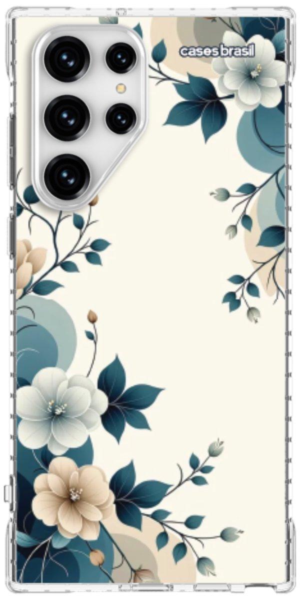 Capinha para Celular Floral Azul