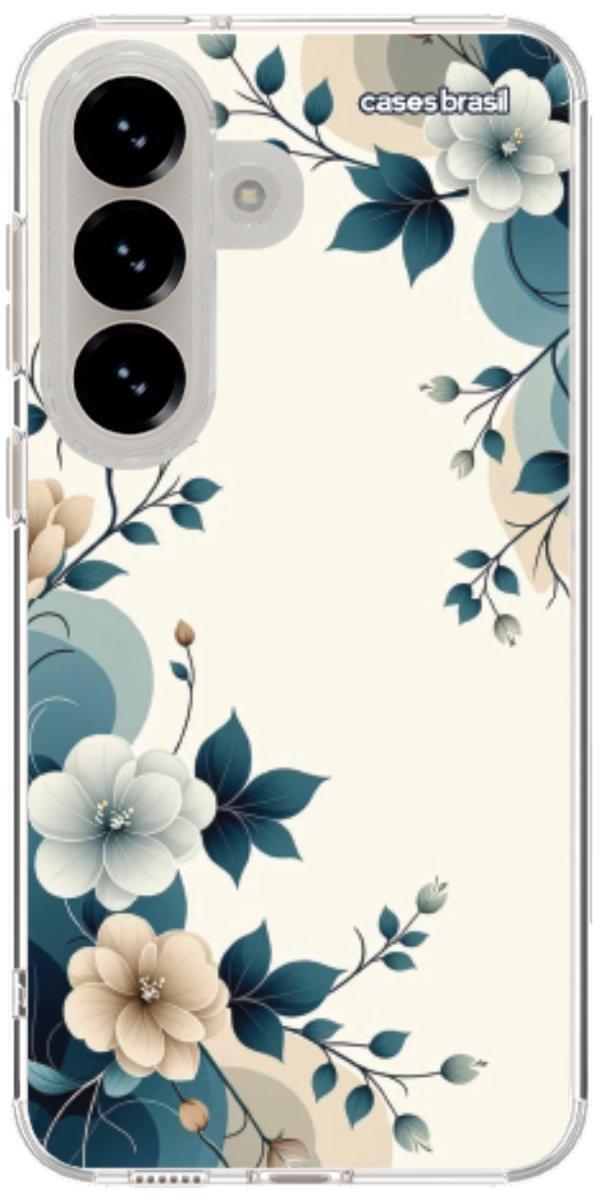 Capinha para Celular Floral Azul