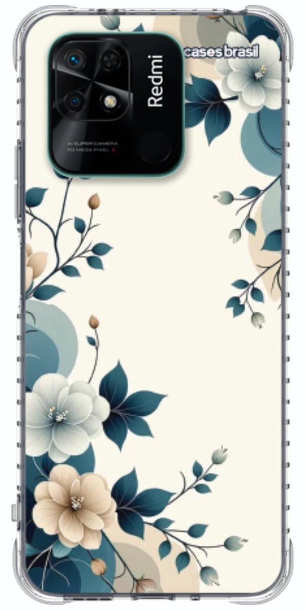 Capinha para Celular Floral Azul
