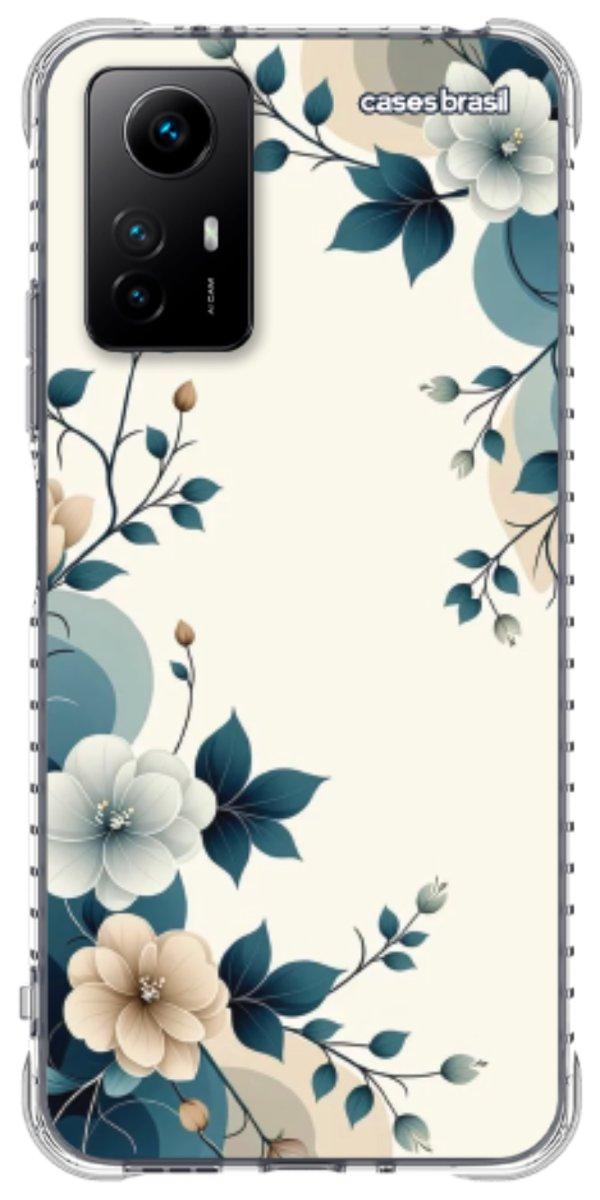 Capinha para Celular Floral Azul