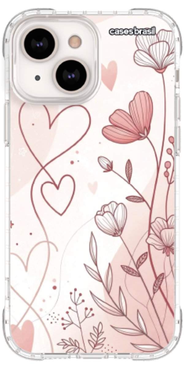 Capinha para Celular Floral com Corações