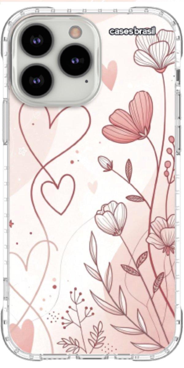 Capinha para Celular Floral com Corações