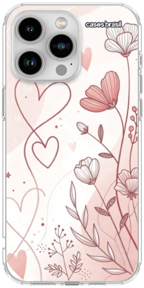 Capinha para Celular Floral com Corações