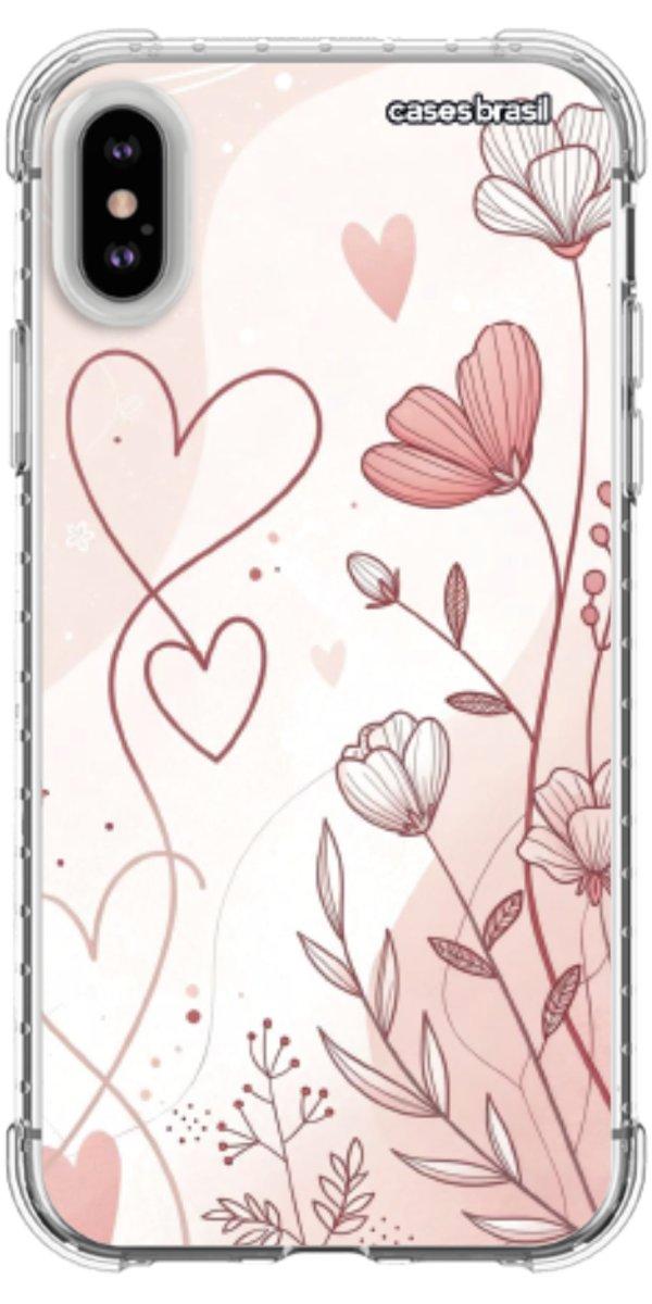 Capinha para Celular Floral com Corações