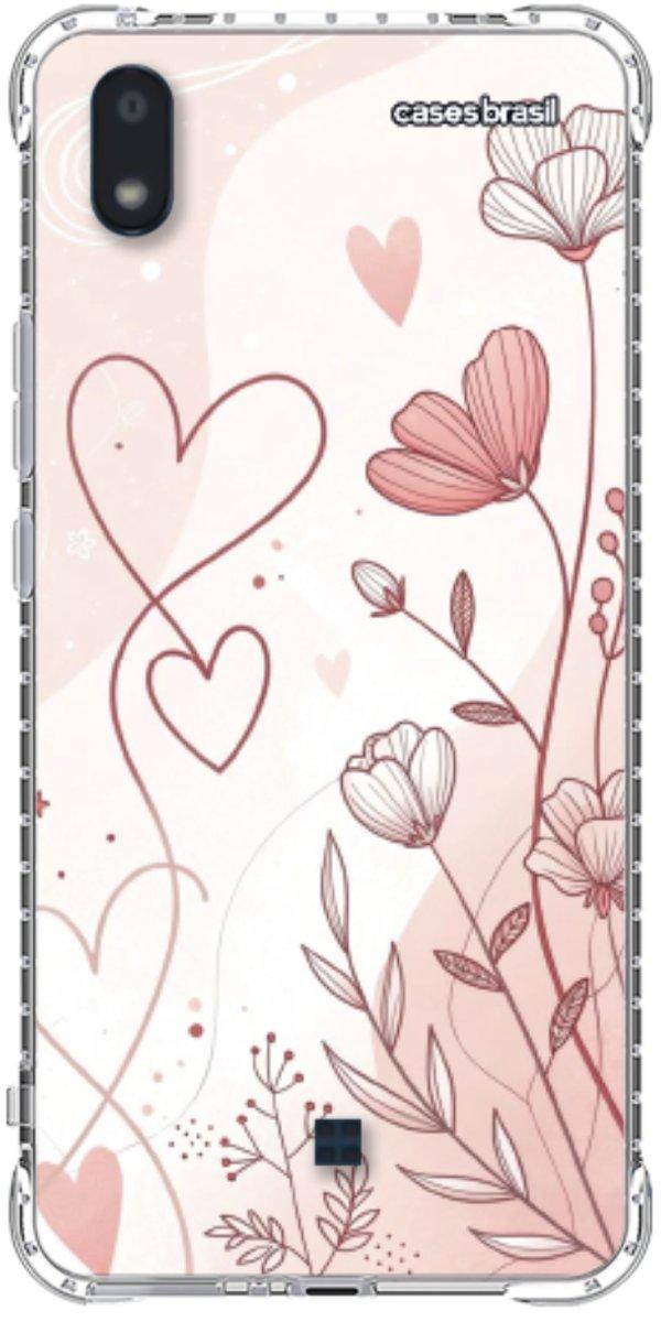 Capinha para Celular Floral com Corações