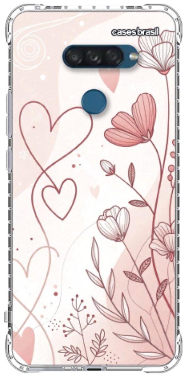 Capinha para Celular Floral com Corações