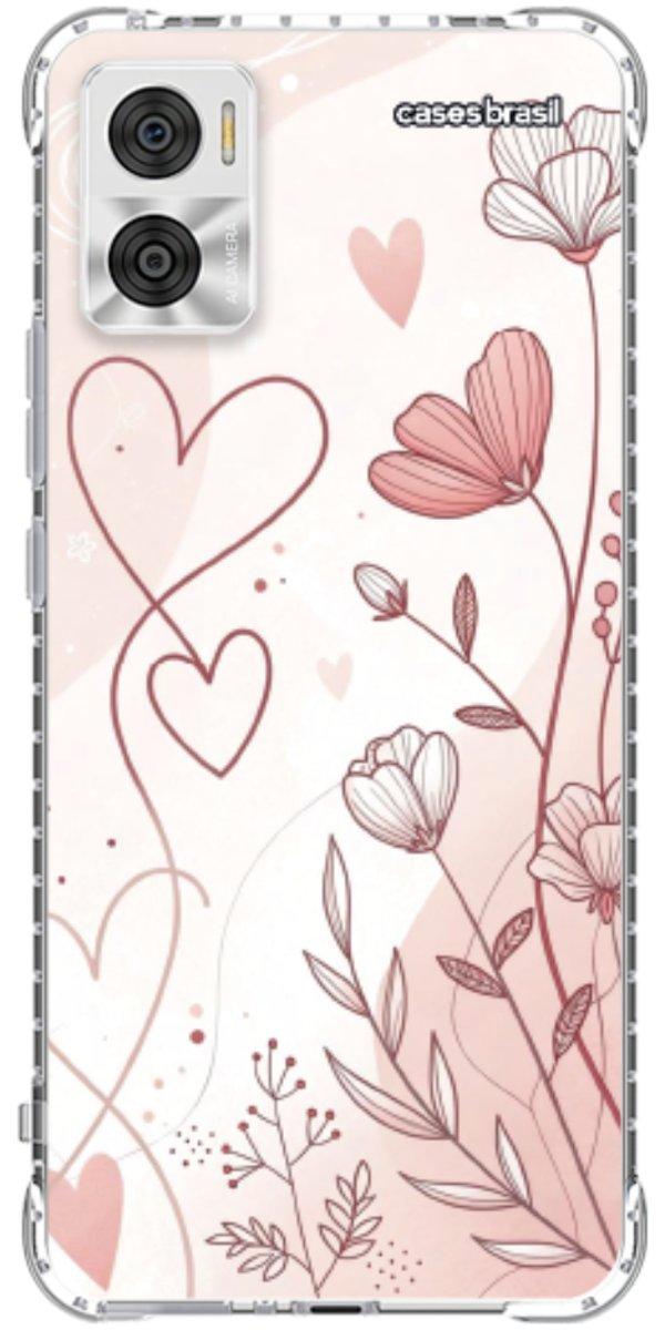 Capinha para Celular Floral com Corações