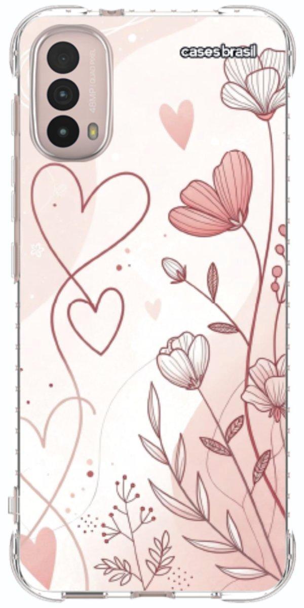 Capinha para Celular Floral com Corações