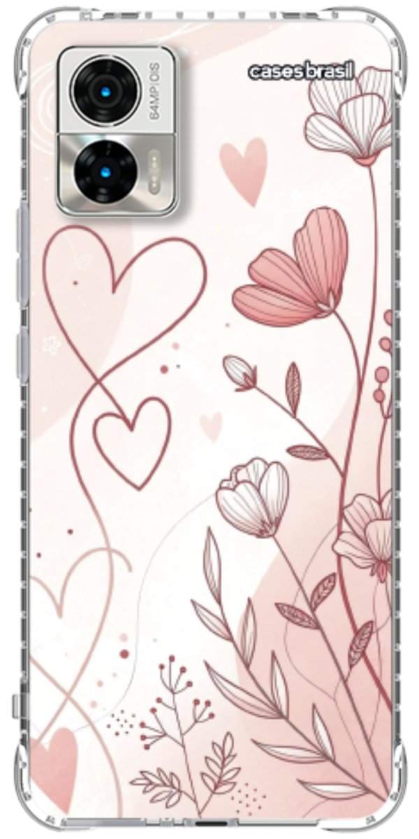 Capinha para Celular Floral com Corações
