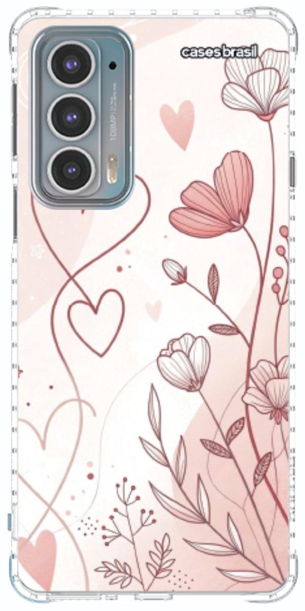 Capinha para Celular Floral com Corações