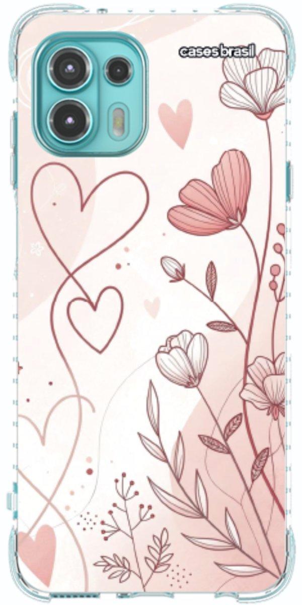 Capinha para Celular Floral com Corações