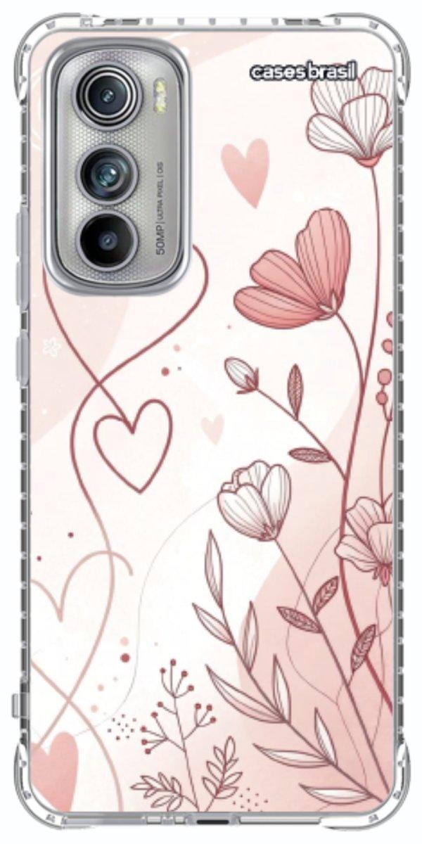 Capinha para Celular Floral com Corações