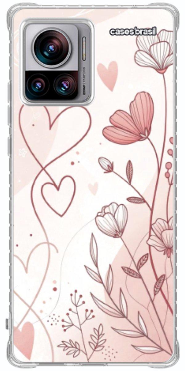 Capinha para Celular Floral com Corações