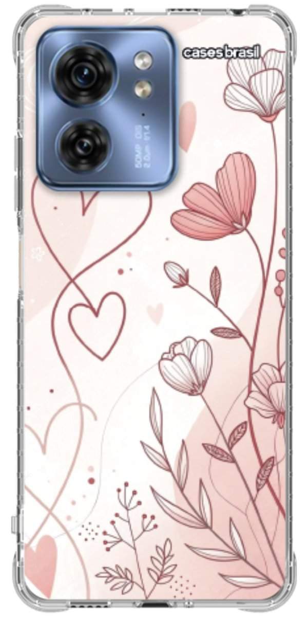 Capinha para Celular Floral com Corações