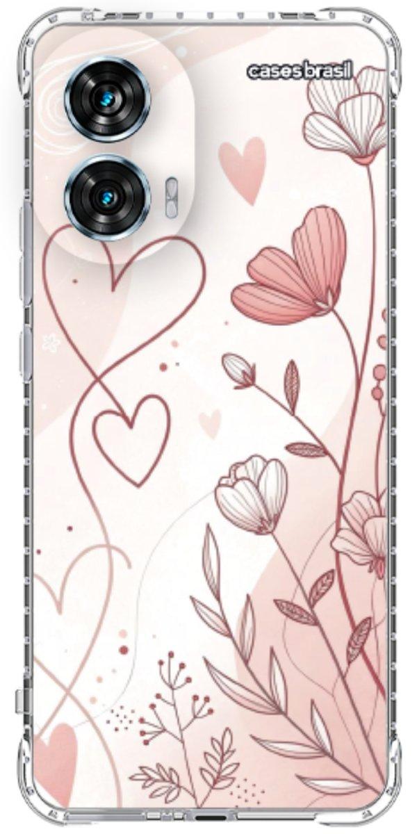 Capinha para Celular Floral com Corações