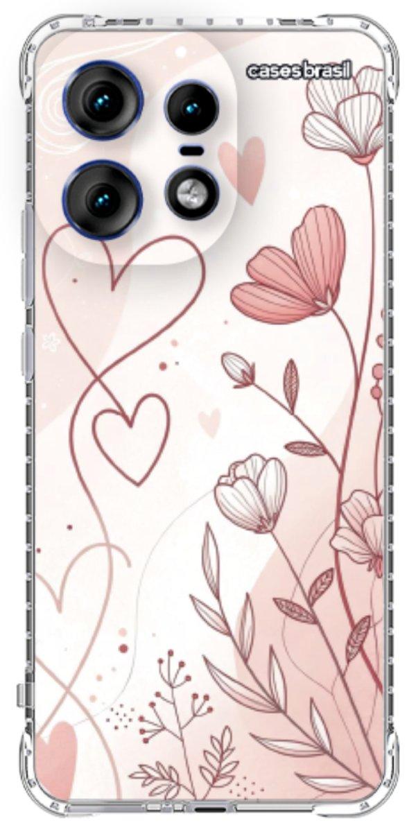 Capinha para Celular Floral com Corações