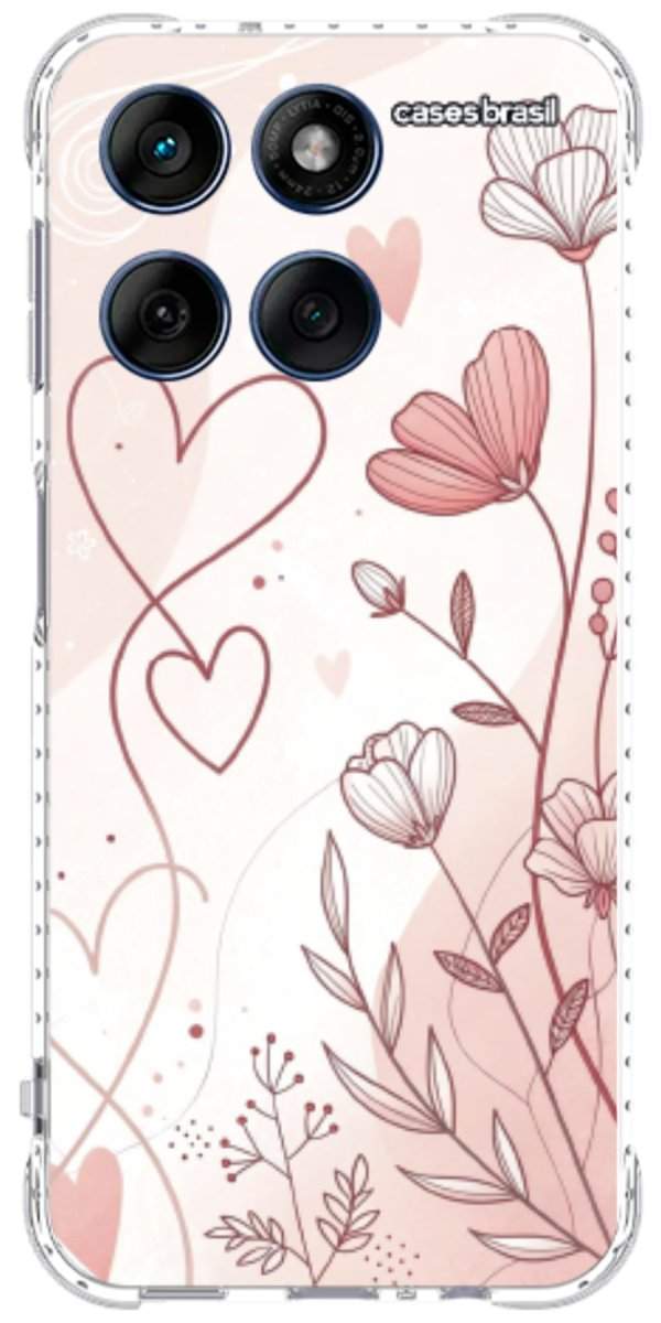 Capinha para Celular Floral com Corações