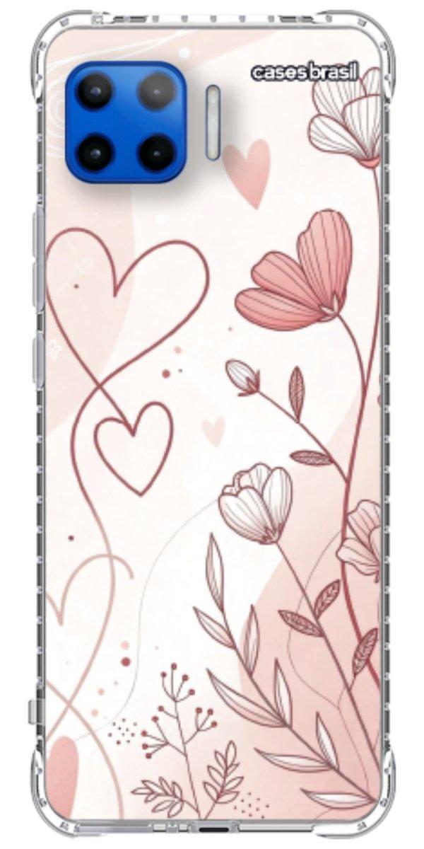 Capinha para Celular Floral com Corações