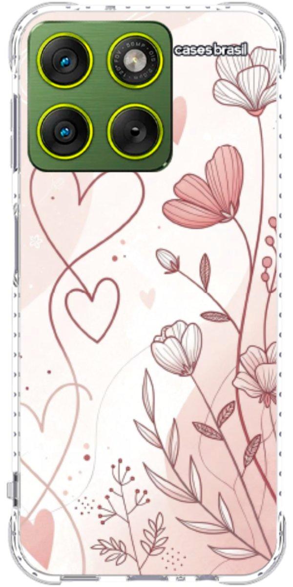 Capinha para Celular Floral com Corações