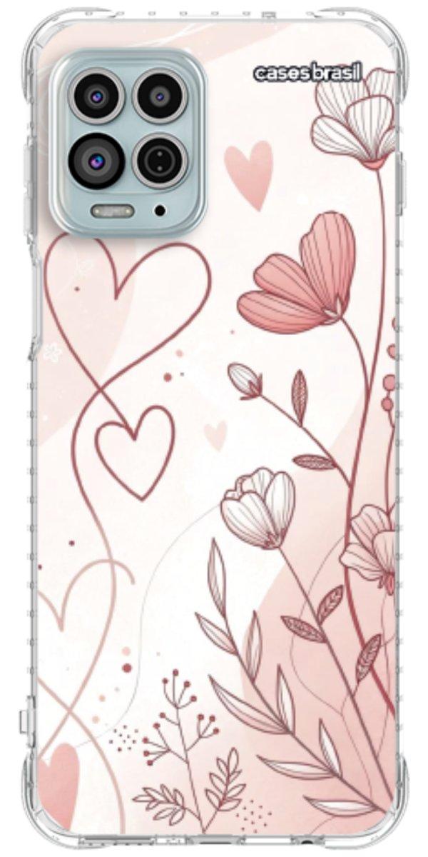 Capinha para Celular Floral com Corações