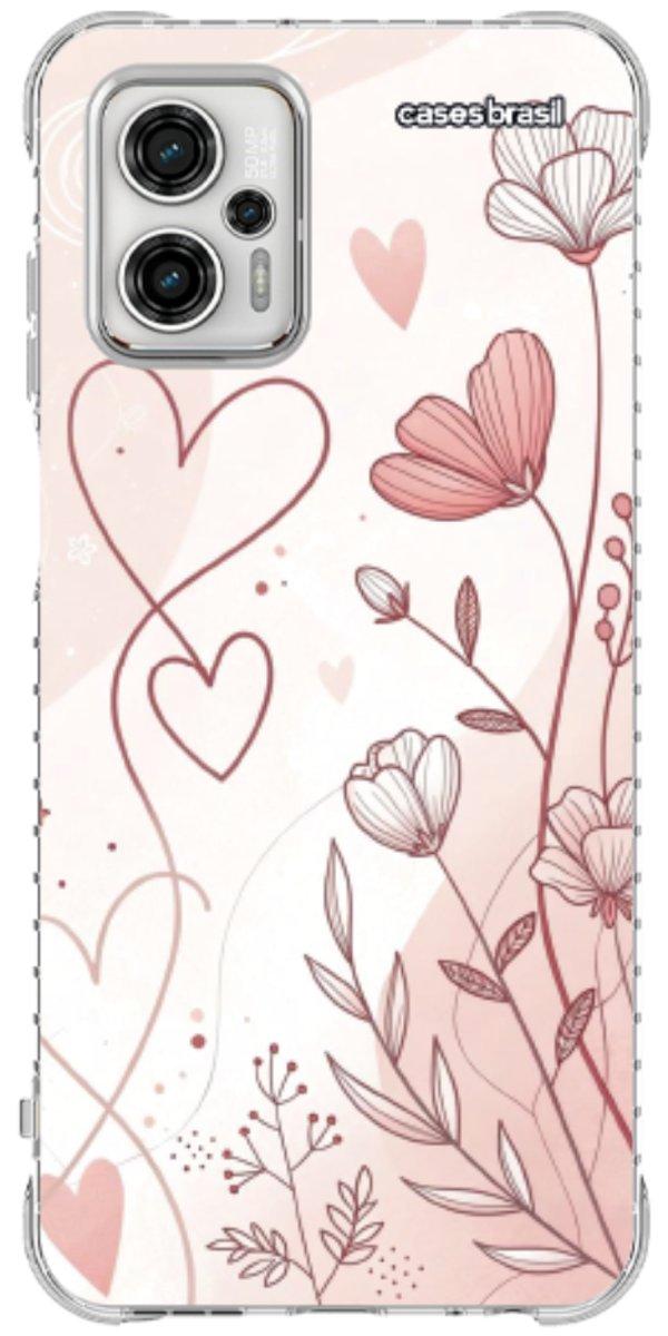 Capinha para Celular Floral com Corações