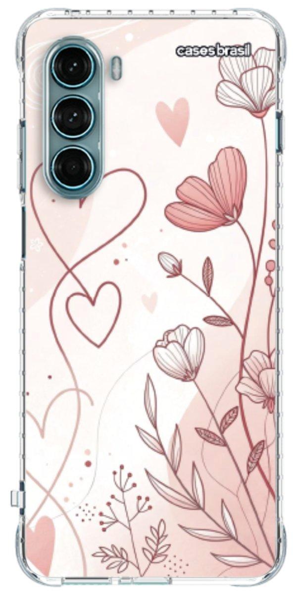 Capinha para Celular Floral com Corações