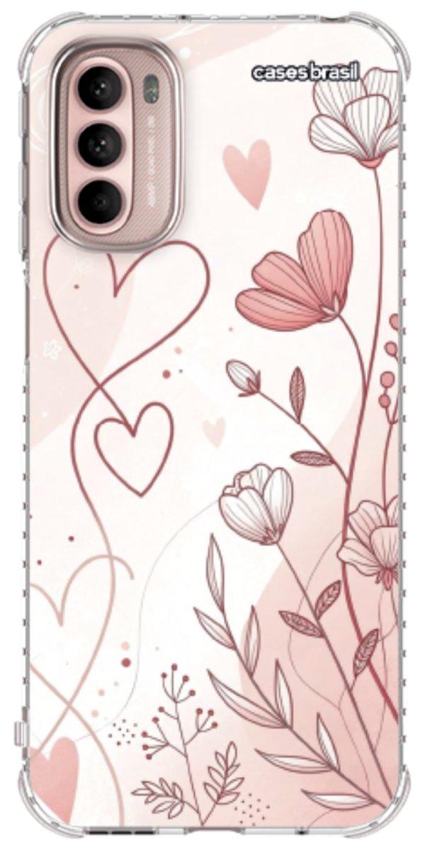 Capinha para Celular Floral com Corações